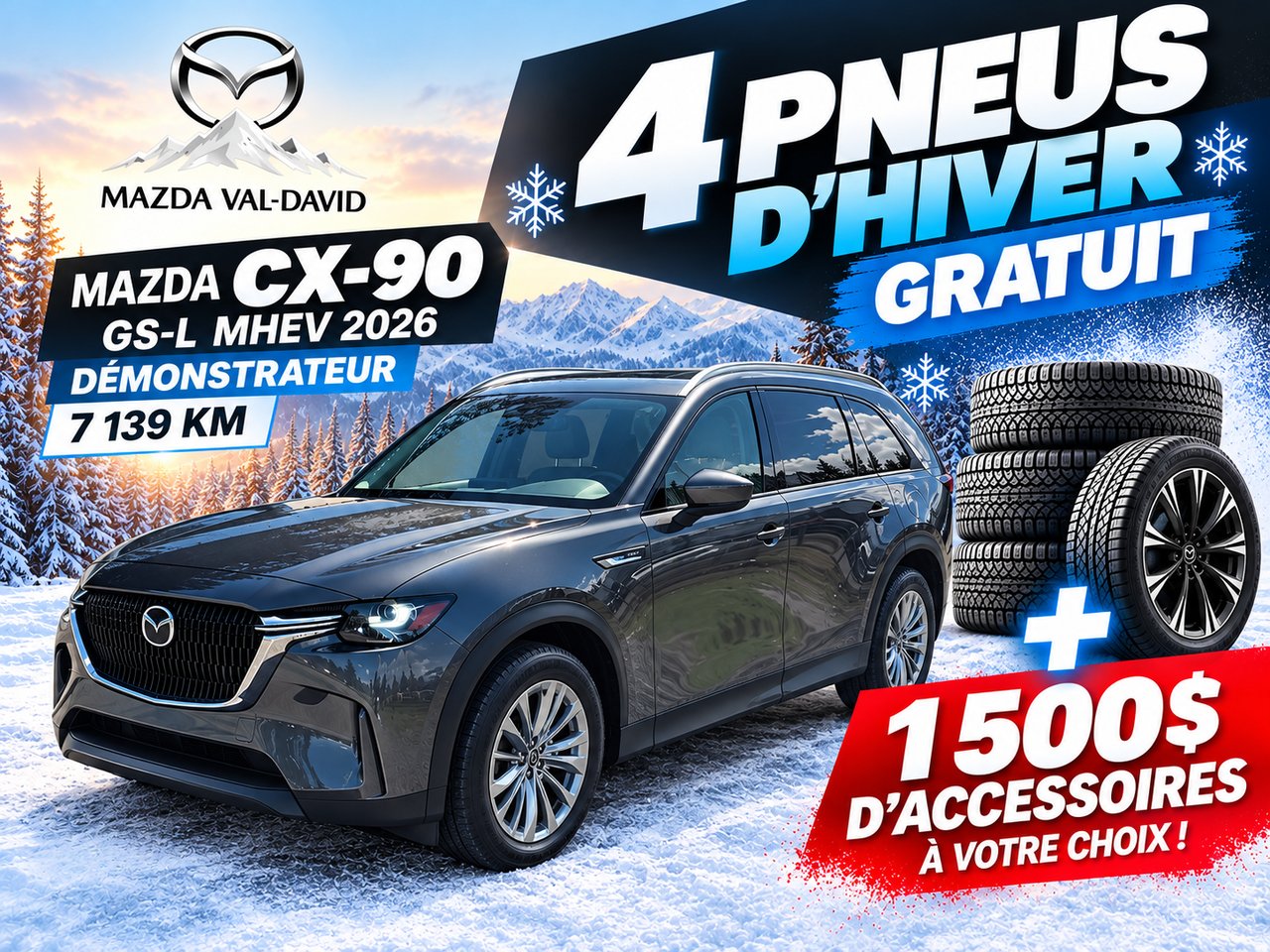 Mazda CX-90 hybride léger CX-90 GS-L hybride léger 2026 Gris mécanique métallisé Val-David - photo #0