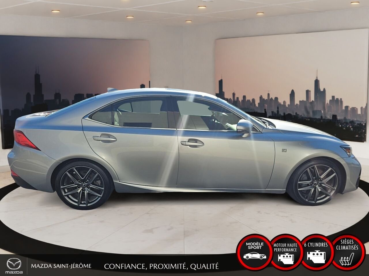 Lexus IS 300 F SPORT | 1 PROPRIÉTAIRE | AWD | V6 | TOIT OUVRANT | CUIR 2019 Gris Saint-Jérôme - photo #4