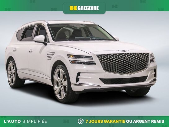 2021 Genesis GV80 3.5T Prestige AWD AUTO AC CUIR TOIT NAV MAGS CAM R White