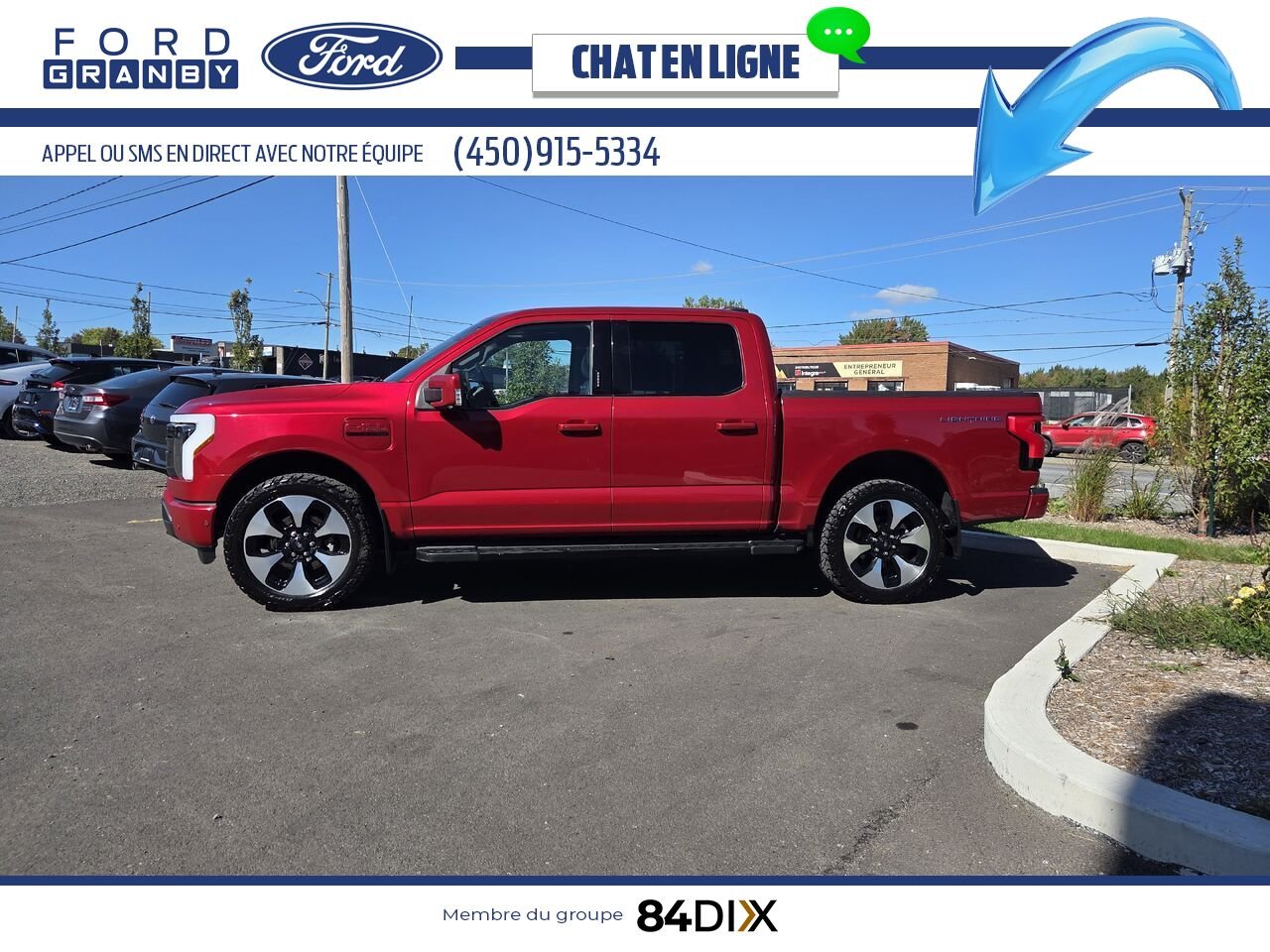 2023 Ford F-150 Lightning Red Granby - photo #3