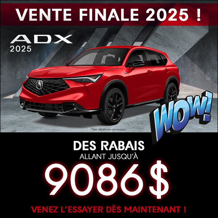 Gatineau acura promo septembre ADX 2025 FR