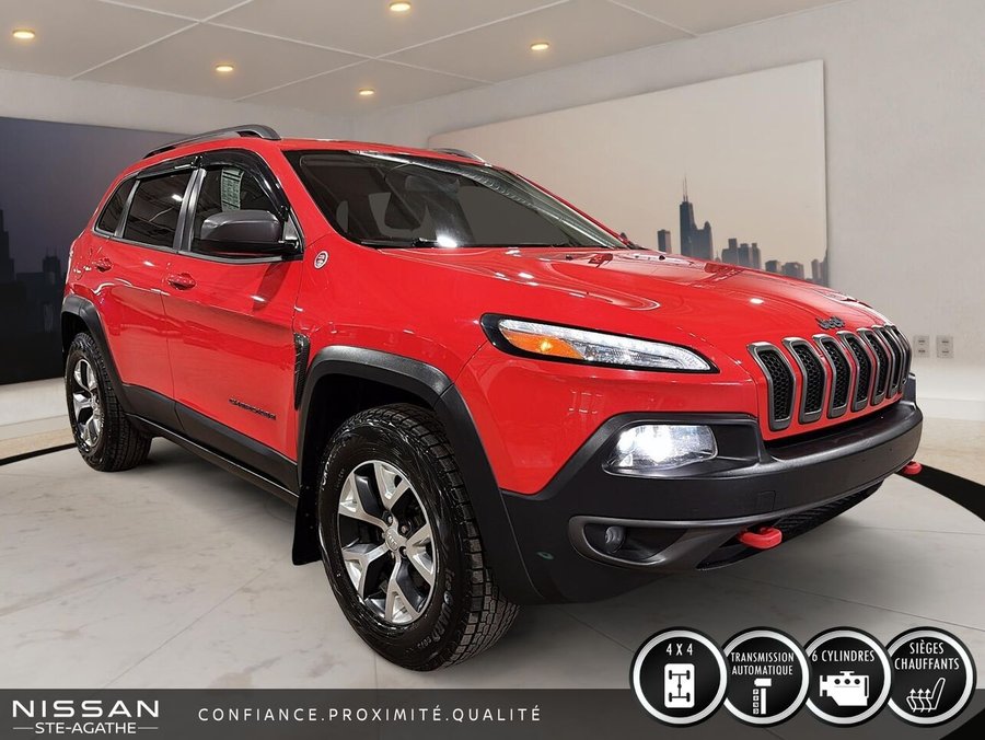 Jeep Cherokee TRAILHAWK | JAMAIS ACCIDENTÉ | 4X4 | CUIR | TOIT OUVRANT | CAMÉRA DE RECUL 2017 Rouge