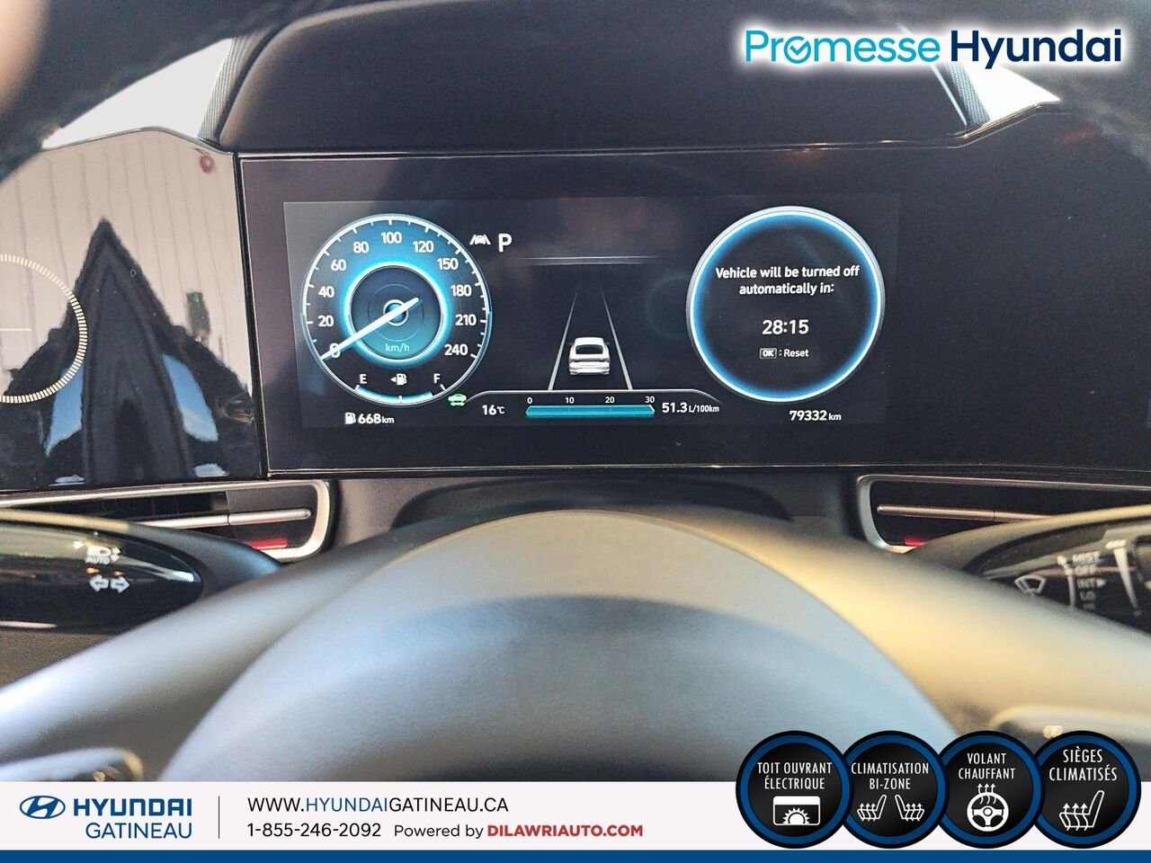 Hyundai Elantra hybride Luxury ***hybrid, cuir , toit ouvrant*** 2023 Noir Ottawa & Gatineau - photo #12