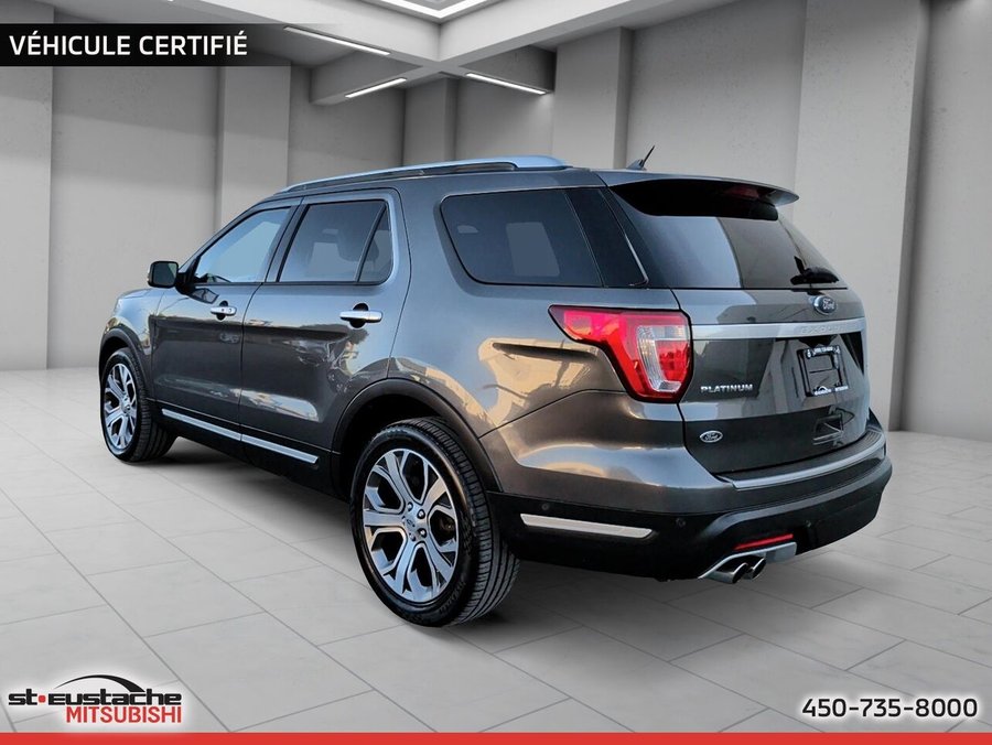 Ford Explorer Platinum 4rm-cuir-toit pano-sièges chauffant et climatisé-volant chauffant 2019 Argent