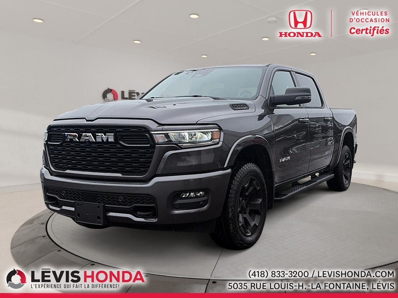 Gray 2025 RAM 1500 Pickup Truck Four-Wheel Drive Automatic