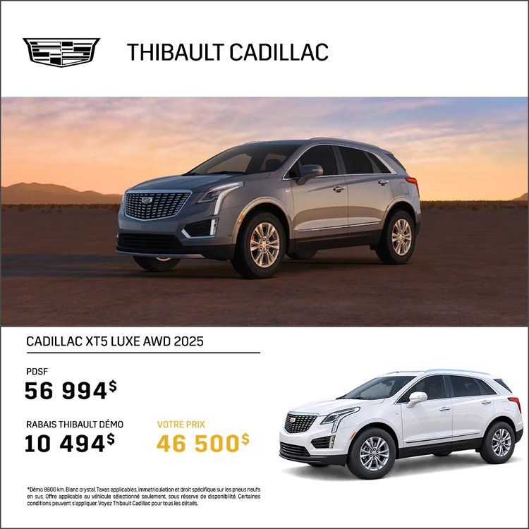 Thibault Cadillac Sherbrooke promo septembre