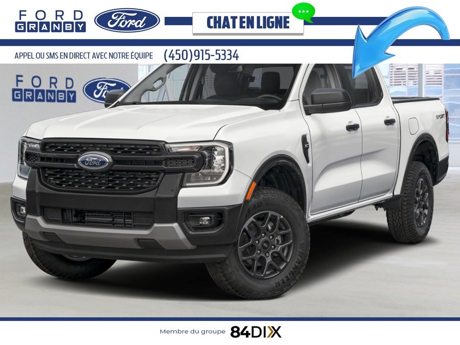 Ford Ranger XLT cabine SuperCrew 4RM caisse de 5 pi 2025 Blanc Oxford