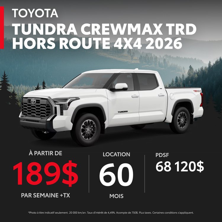 Toyota Mont Laurier promo septembre TUNDRA 2026 FR