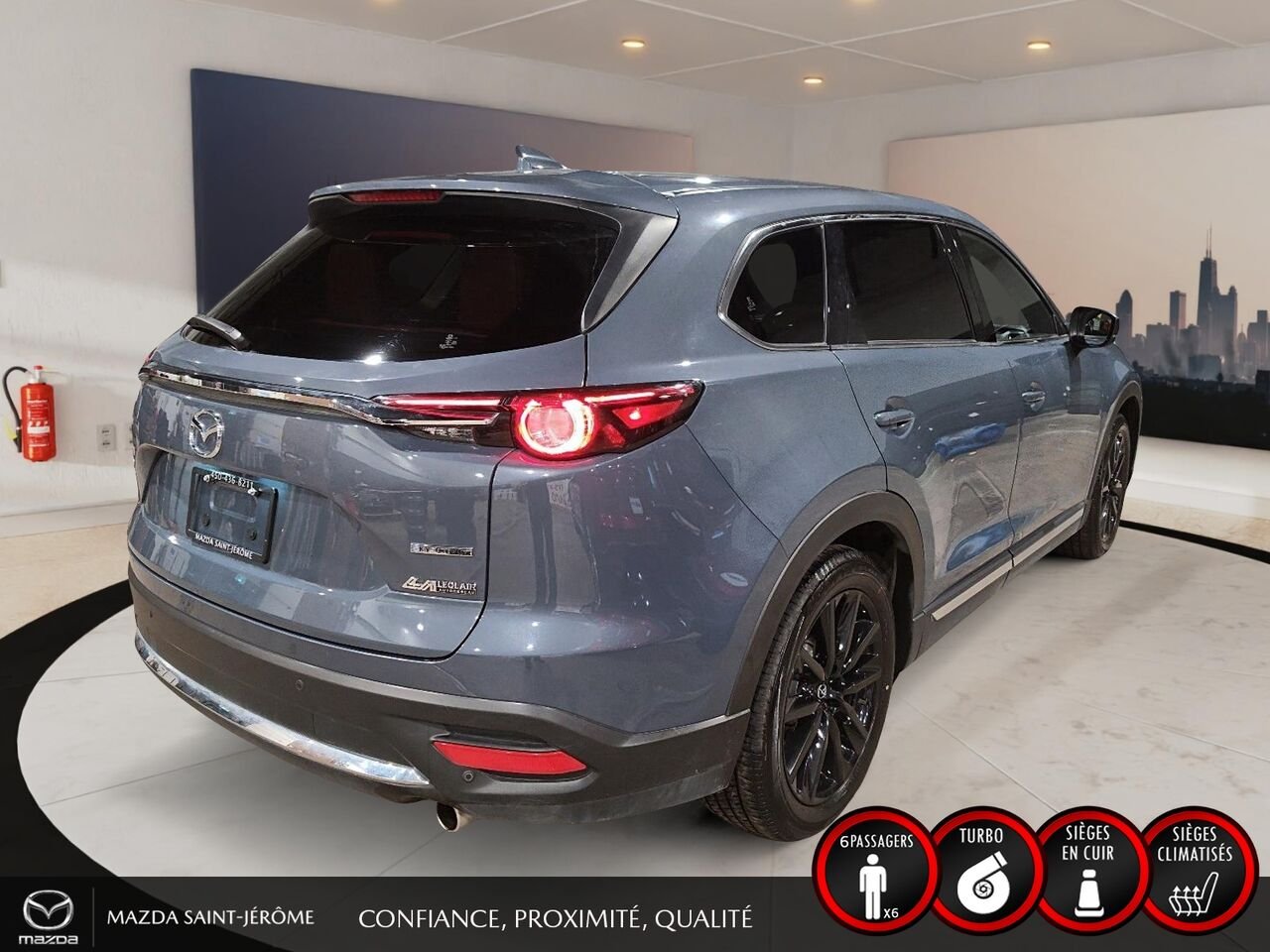 2022 Mazda CX-9 Édition Kuro | 1 PROPRIÉTAIRE | JAMAIS ACCIDENTÉ | CUIR ROUGE | TOIT OUVRANT | AWD Grey Saint-Jérôme - photo #5