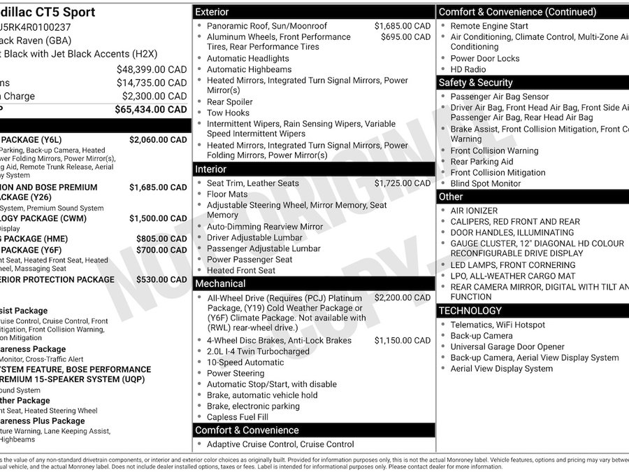 Cadillac CT5 2024 2024 Noir