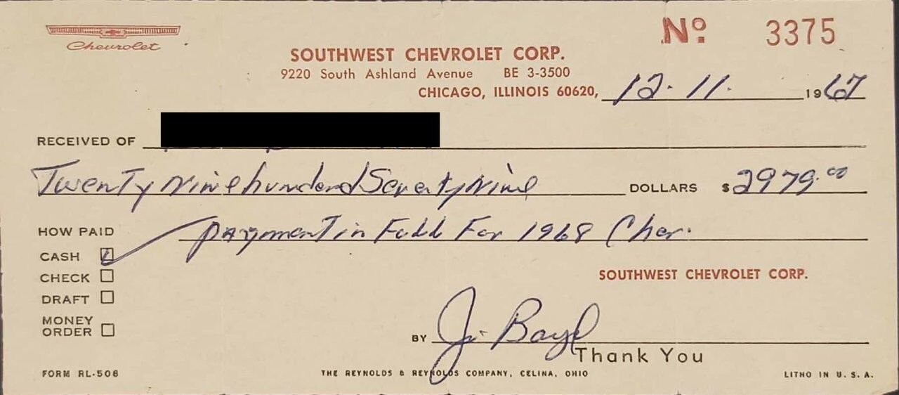 Chevrolet Impala Match N# L72 427/425 4spd 4.56gear Org Bill Of Sale | PRIX EN USD 1968 Rouge Montréal - photo #26