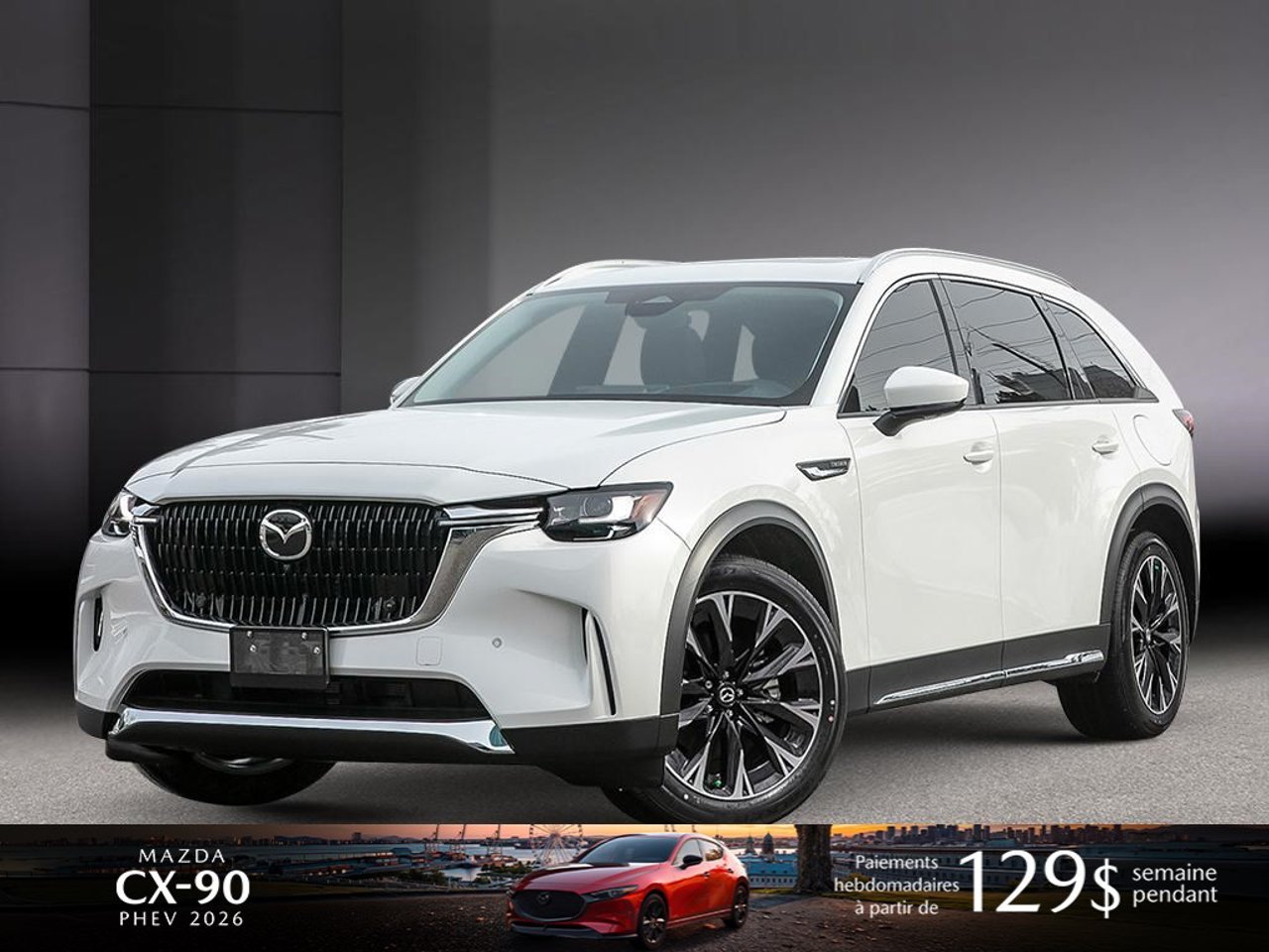 Mazda CX-90 hybride rechargeable JM3KKDHA3T1388919 2026 Blanc rhodium métallisé Mirabel - photo #0