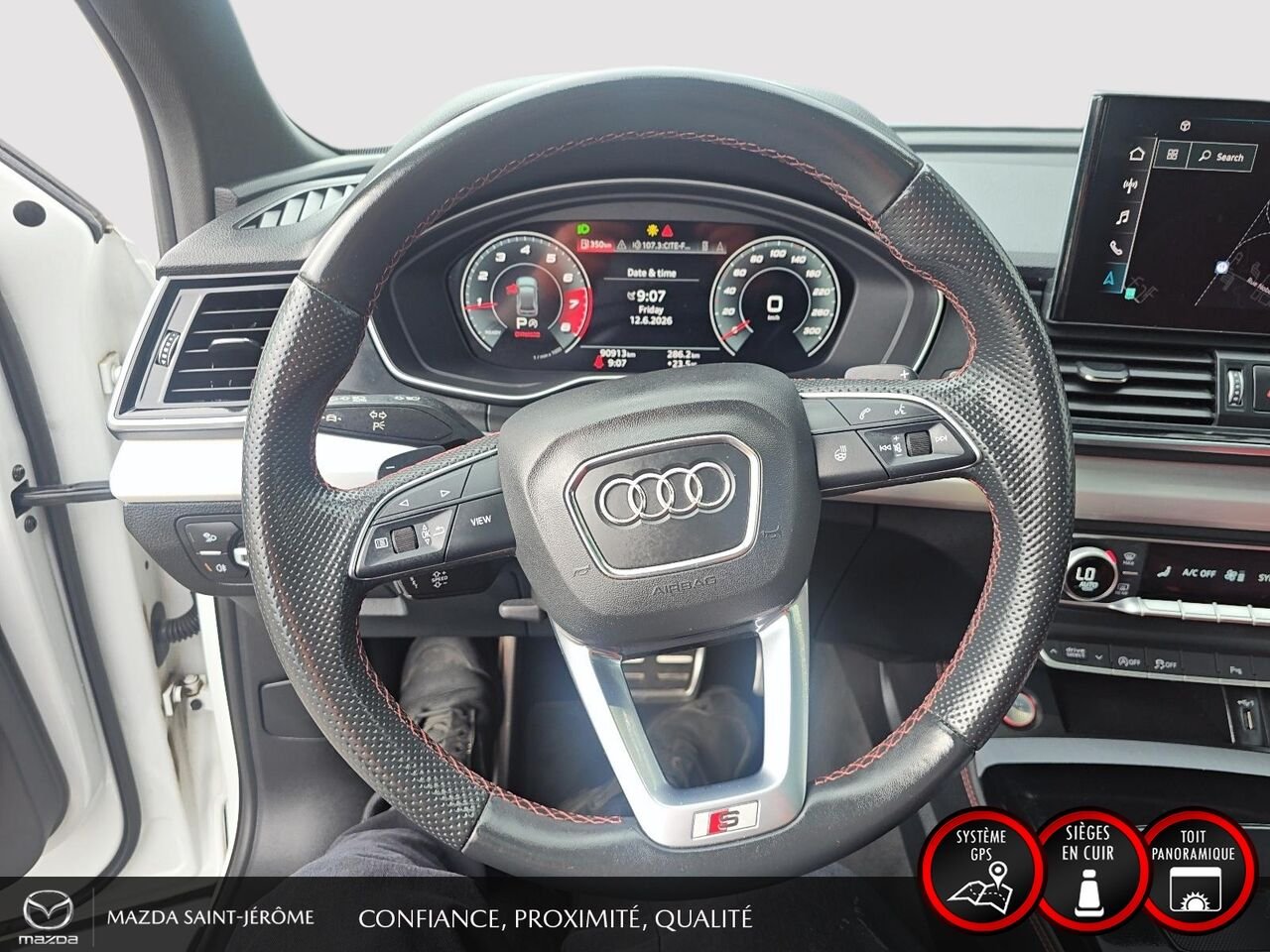 2022 Audi SQ5 Progressiv 3.0 TFSI quattro | CUIR ROUGE | TOIT PANO | White Saint-Jérôme - photo #13