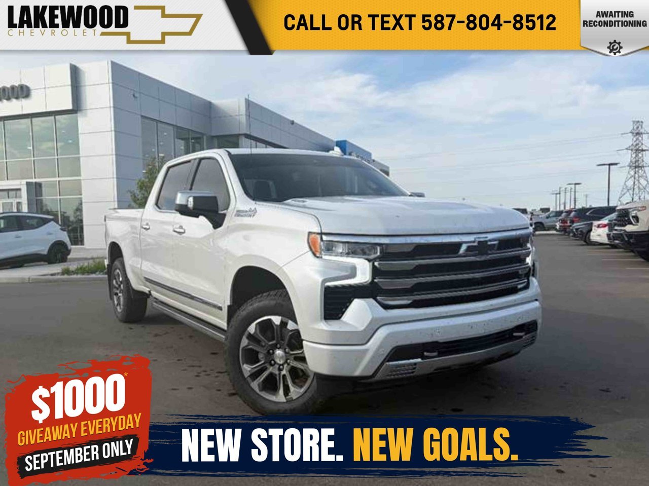 2024 Chevrolet Silverado 1500 4WD Crew Cab 147 High Country White Sherwood Park - photo #0