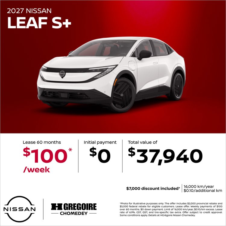 Nissan chomedey promo octobre Leaf S Plus EN