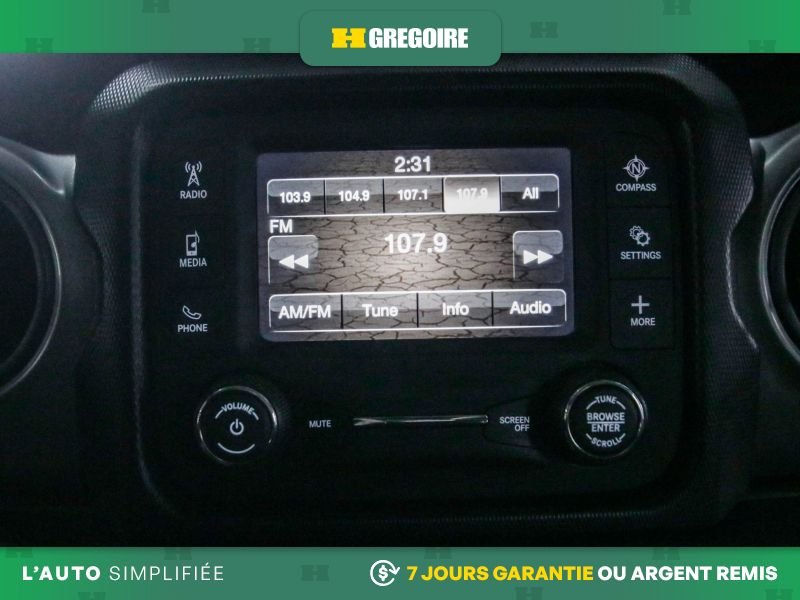 Jeep Wrangler 730494A | SPORT 4WD AUTO MAGS CAM RECUL BLUETOOTH 2022 Noir Laval - photo #18