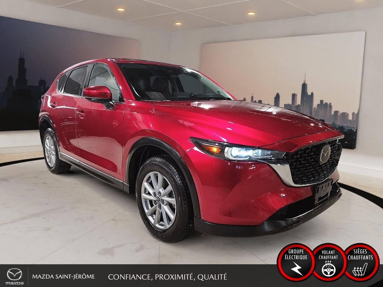 Mazda CX-5 GS | CUIR | AWD | MAGS | HAYON ÉLECTRIQUE | ACCÈS ET DÉMARRAGE SANS CLÉ 2025 Rouge Saint-Jérôme - photo #3
