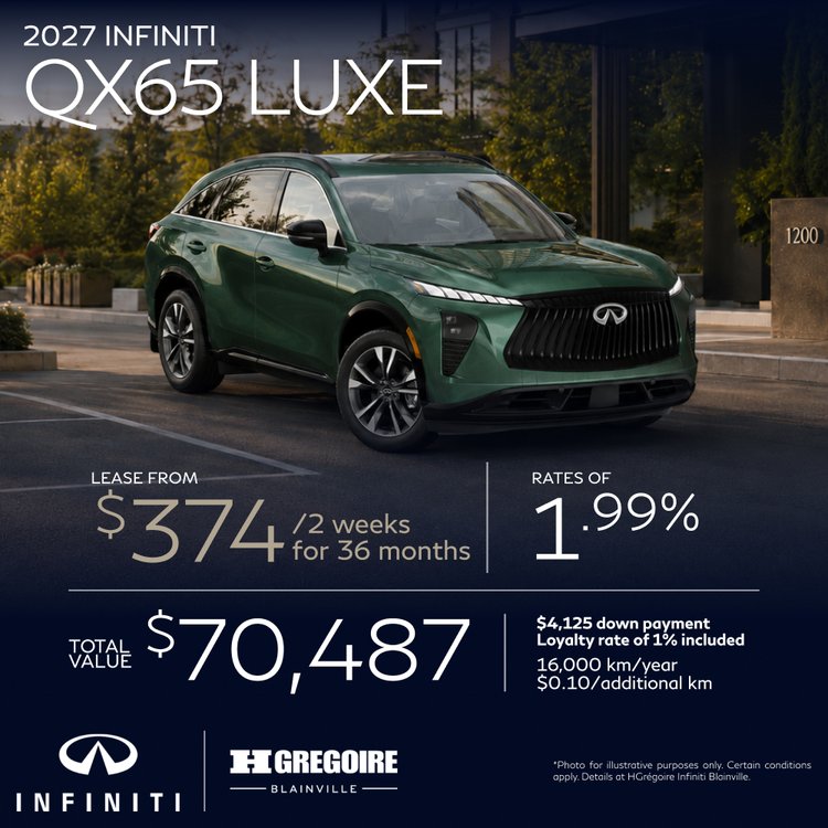 HGregoire inifiniti blainville promo septembre QX65 LUXE EN