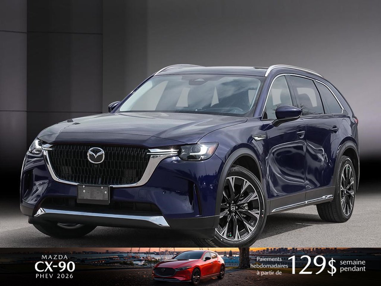 Mazda CX-90 hybride rechargeable JM3KKDHA3T1386247 2026 Bleu cristal foncé mica Mirabel - photo #0