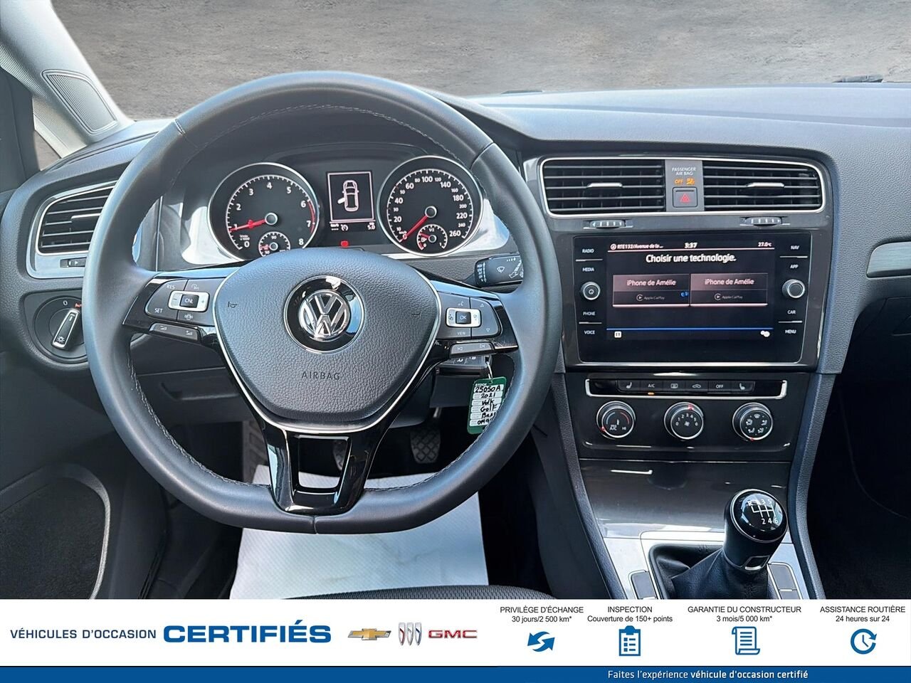Volkswagen Golf Comfortline 5 portes avec boîte manuelle 2021 Blanc Montmagny - photo #8