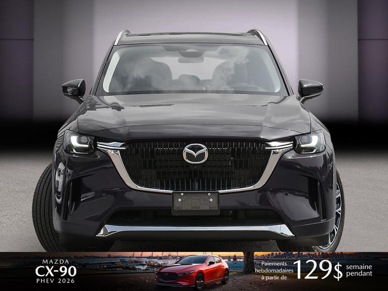 Mazda CX-90 hybride rechargeable JM3KKEHA4T1373805 2026 Noir de jais mica Mirabel - photo #1