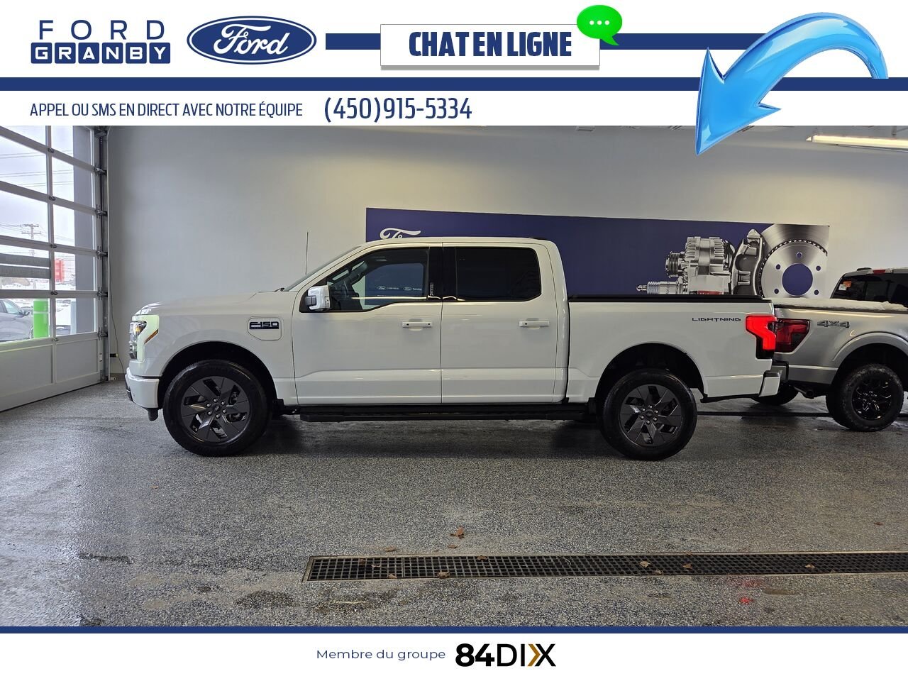 2025 Ford F-150 LIGHTNING LARIAT, CUIR, TOIT White Granby - photo #4