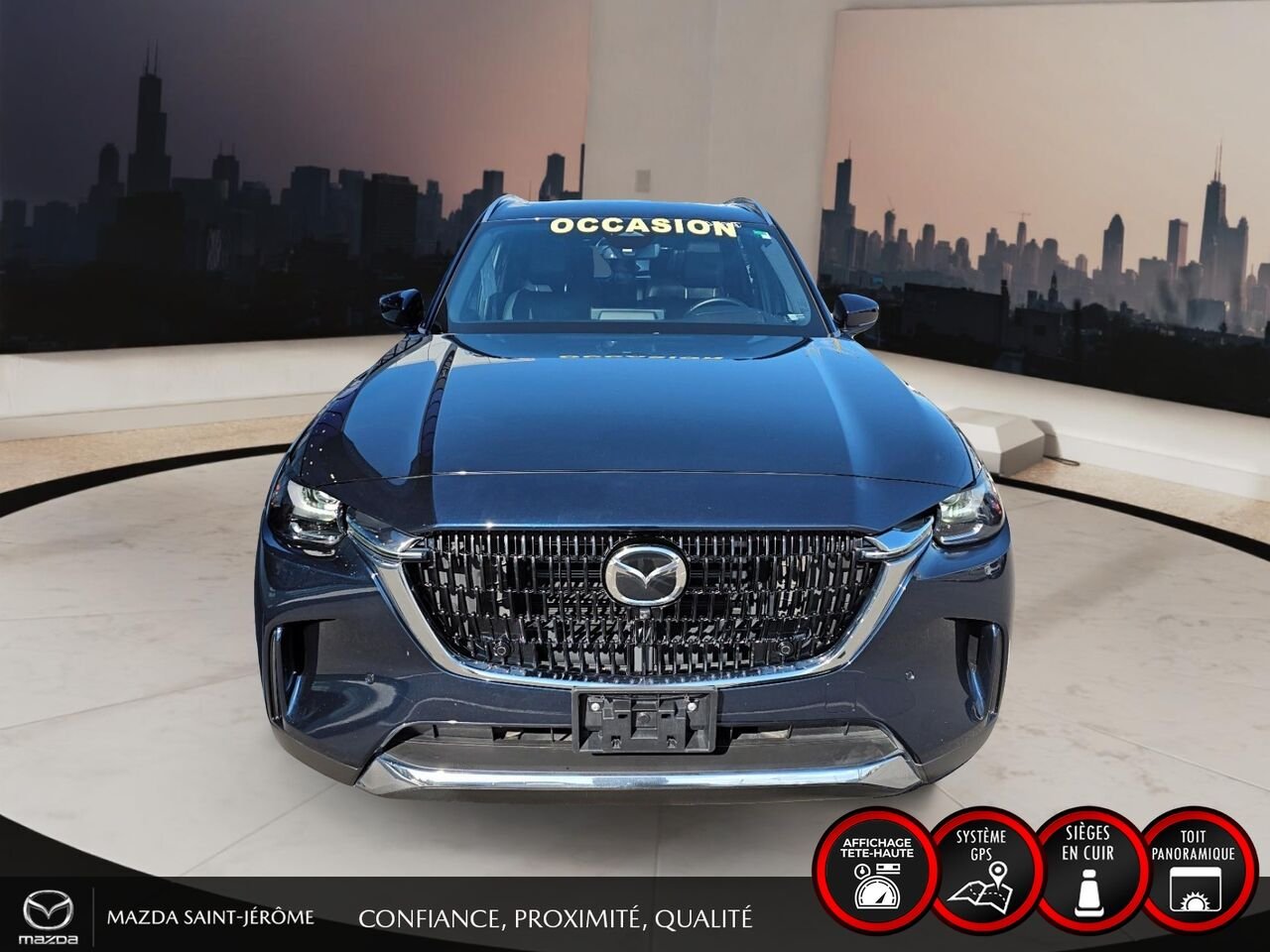 Mazda CX-90 hybride rechargeable GT | TOIT OUVRANT | CUIR | AWD | 2024 Bleu Saint-Jérôme - photo #2
