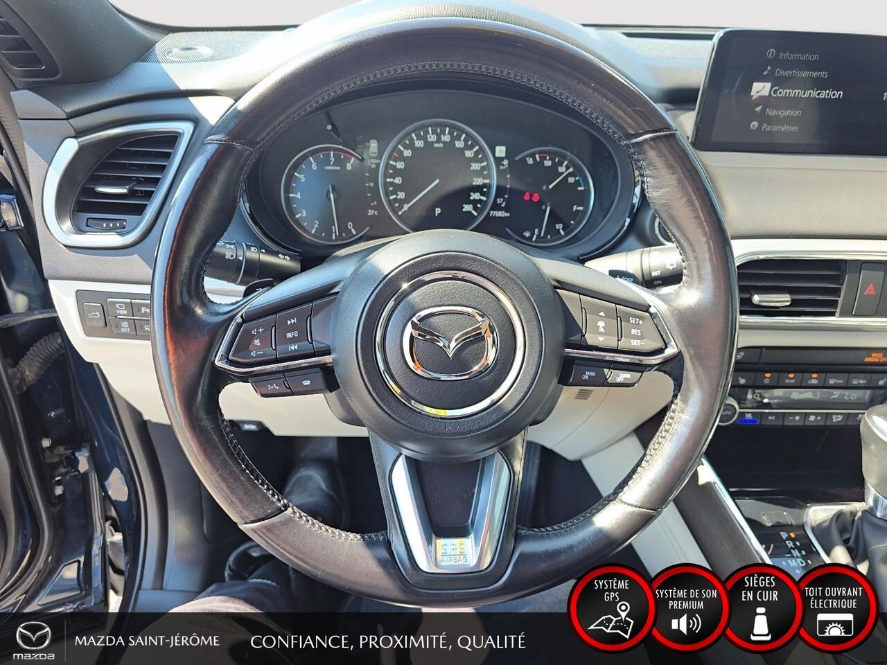 Mazda CX-9 Signature | AWD | TOIT OUVRANT | CUIR | 6 PASS 2022 Bleu Saint-Jérôme - photo #12