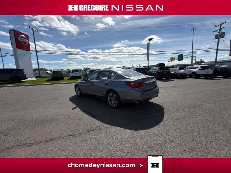 Infiniti Q50 CL7450 | LUXE AWD Cuir Toit Caméra Mags Carplay 2024 Gris Laval - photo #7