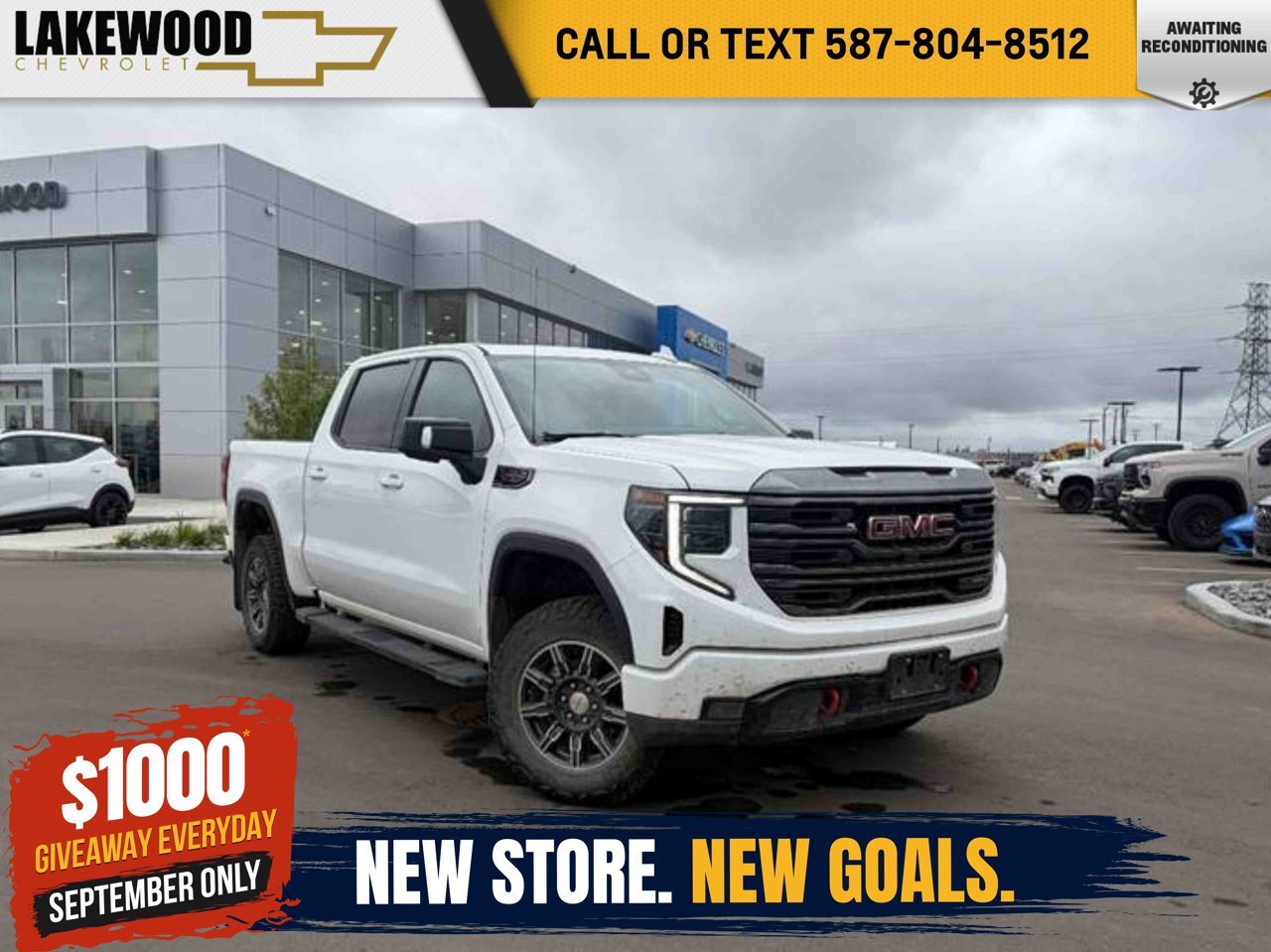 2024 GMC Sierra 1500 4WD Crew Cab 147 AT4 White Sherwood Park - photo #0