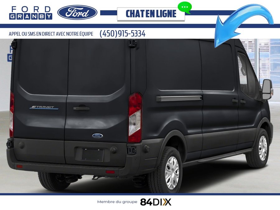 Ford E-Transit fourgonnette utilitaire T-350 EL PA toit surélevé 148 po PNBV de 9 500 lb 2025 Noir agate métallisé