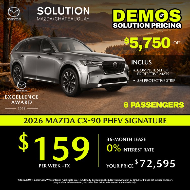 Solution mazda promo septembre CX 90 PHEV Signature 2026 EN