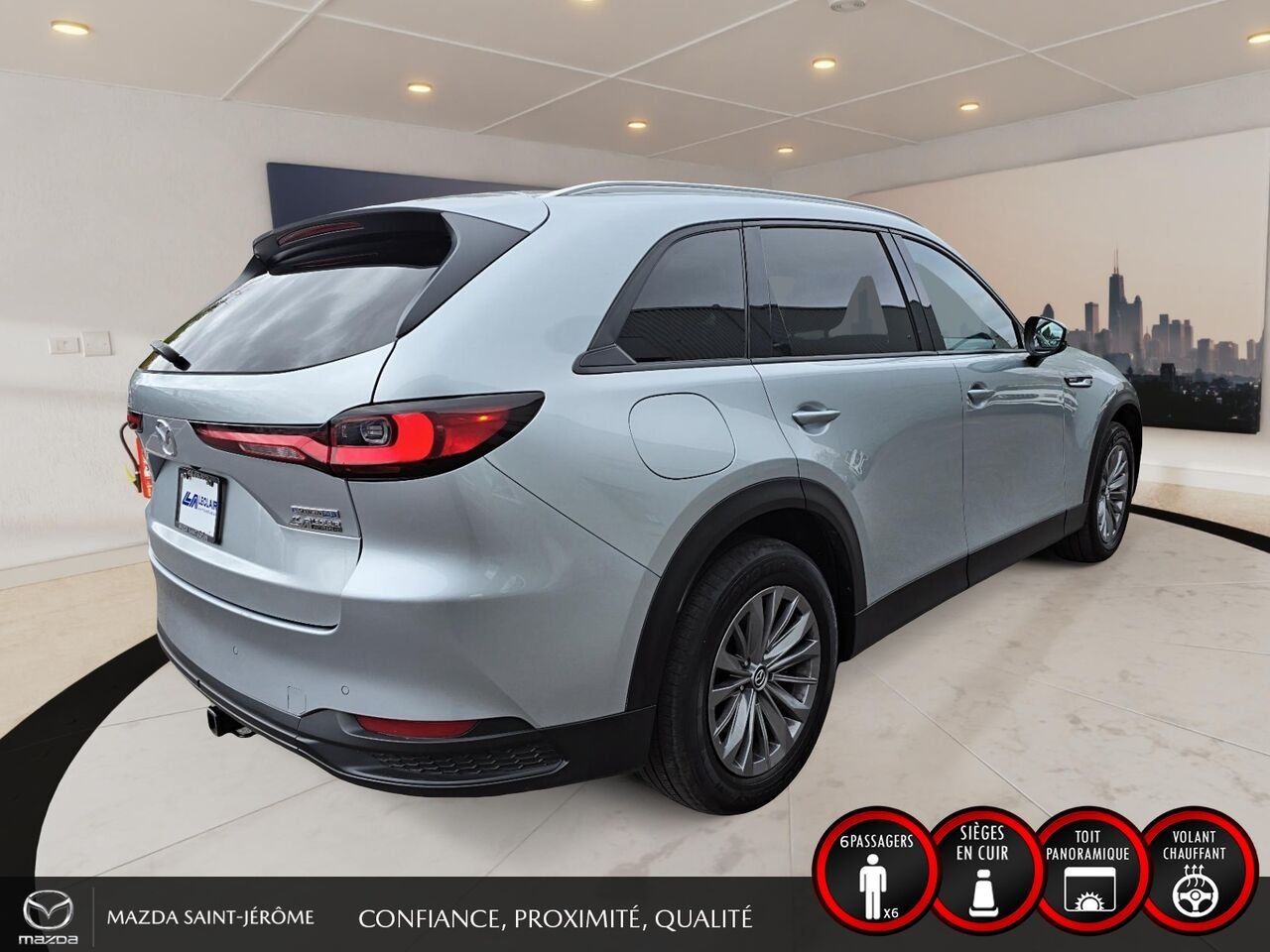 2024 Mazda CX-90 hybride rechargeable GS-L TI | 1 PROPRIÉTAIRE | HYBRIDE RECHARGEABLE | CUIR | HAYON ÉLECTRIQUE | DÉMARRAGE À DISTANCE Silver Saint-Jérôme - photo #5