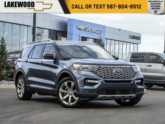 2020 Ford Explorer Platinum 600A 4WD 3.0L EcoBoost 6 Passenger | Heated and Ventilated Leather Bucket Seats Blue
