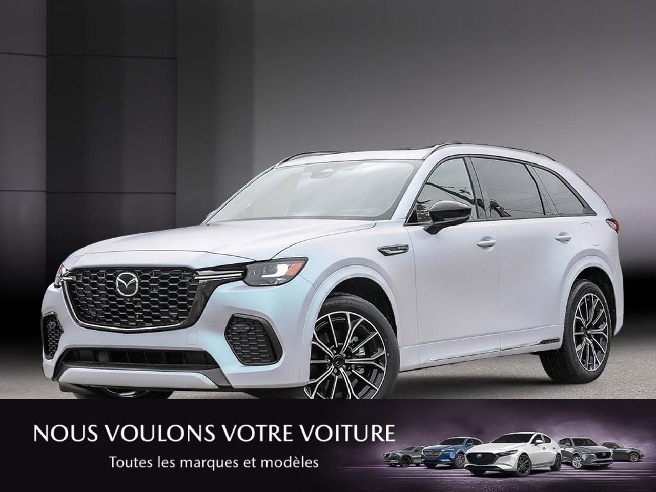 Mazda CX-70 hybride rechargeable JM3KJEHAXT1211552 2026 Blanc rhodium métallisé Mirabel - photo #0