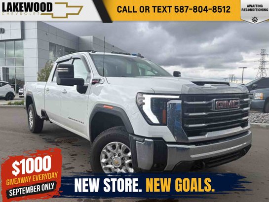 2024 GMC Sierra 3500HD SLE 6.6L Duramax Long Box | Heated Leather Seats White