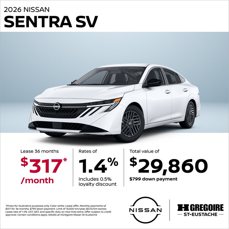 Nissan st eustache promo octobre SENTRA SV EN