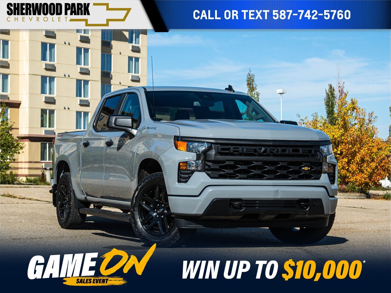 2024 Chevrolet Silverado 1500 4WD Crew Cab 147 Custom Grey Sherwood Park - photo #0