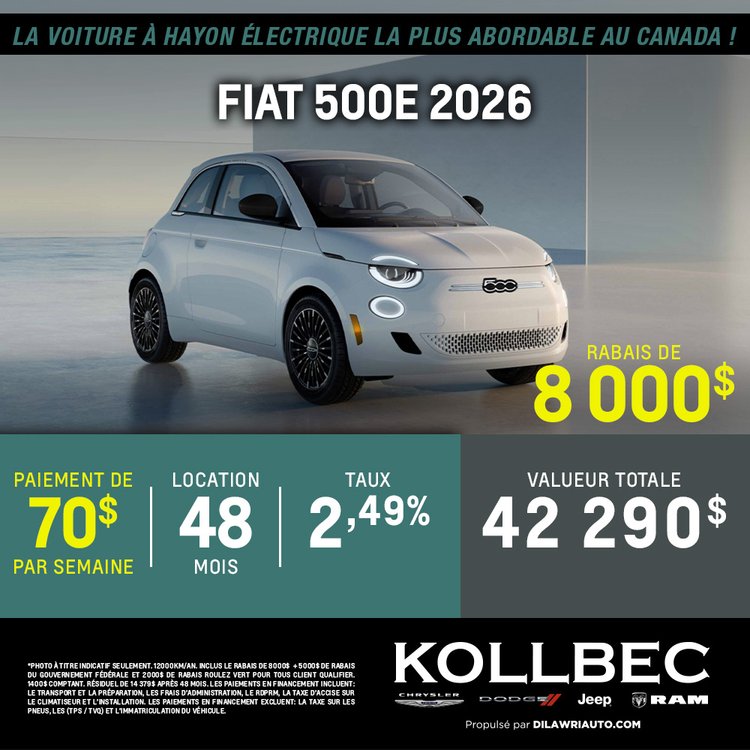 Kollbec promo octobre Fiat FR