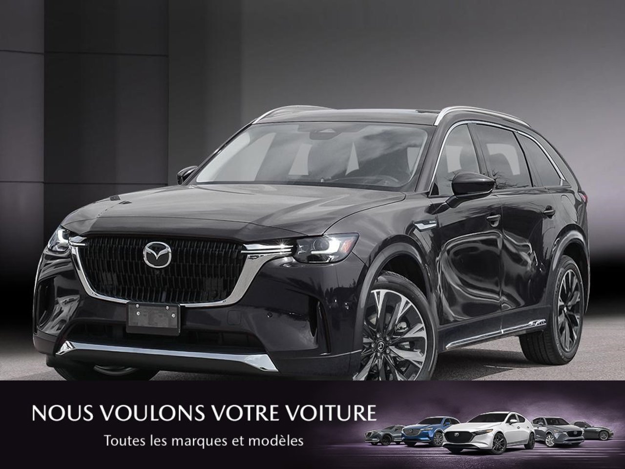 Mazda CX-90 hybride léger JM3KKEHC3T1398244 2026 Noir de jais mica Mirabel - photo #0