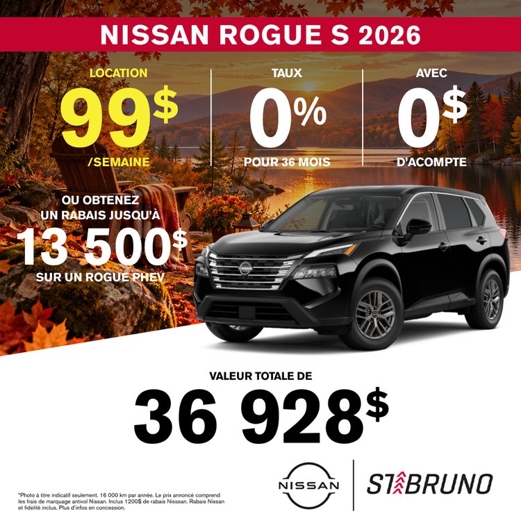 St bruno nissan promo octobre Rogue 2026 FR 2