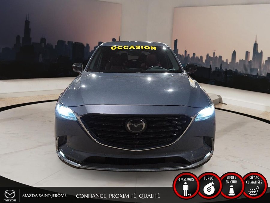 Mazda CX-9 Édition Kuro | 1 PROPRIÉTAIRE | JAMAIS ACCIDENTÉ | CUIR ROUGE | TOIT OUVRANT | AWD 2022 Gris