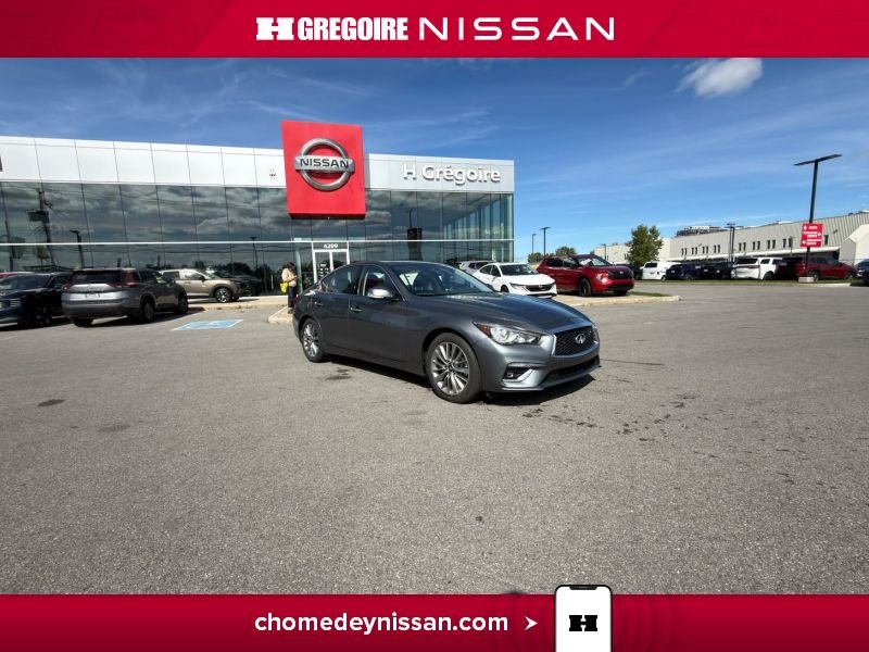 Infiniti Q50 CL7450 | LUXE AWD Cuir Toit Caméra Mags Carplay 2024 Gris Laval - photo #0