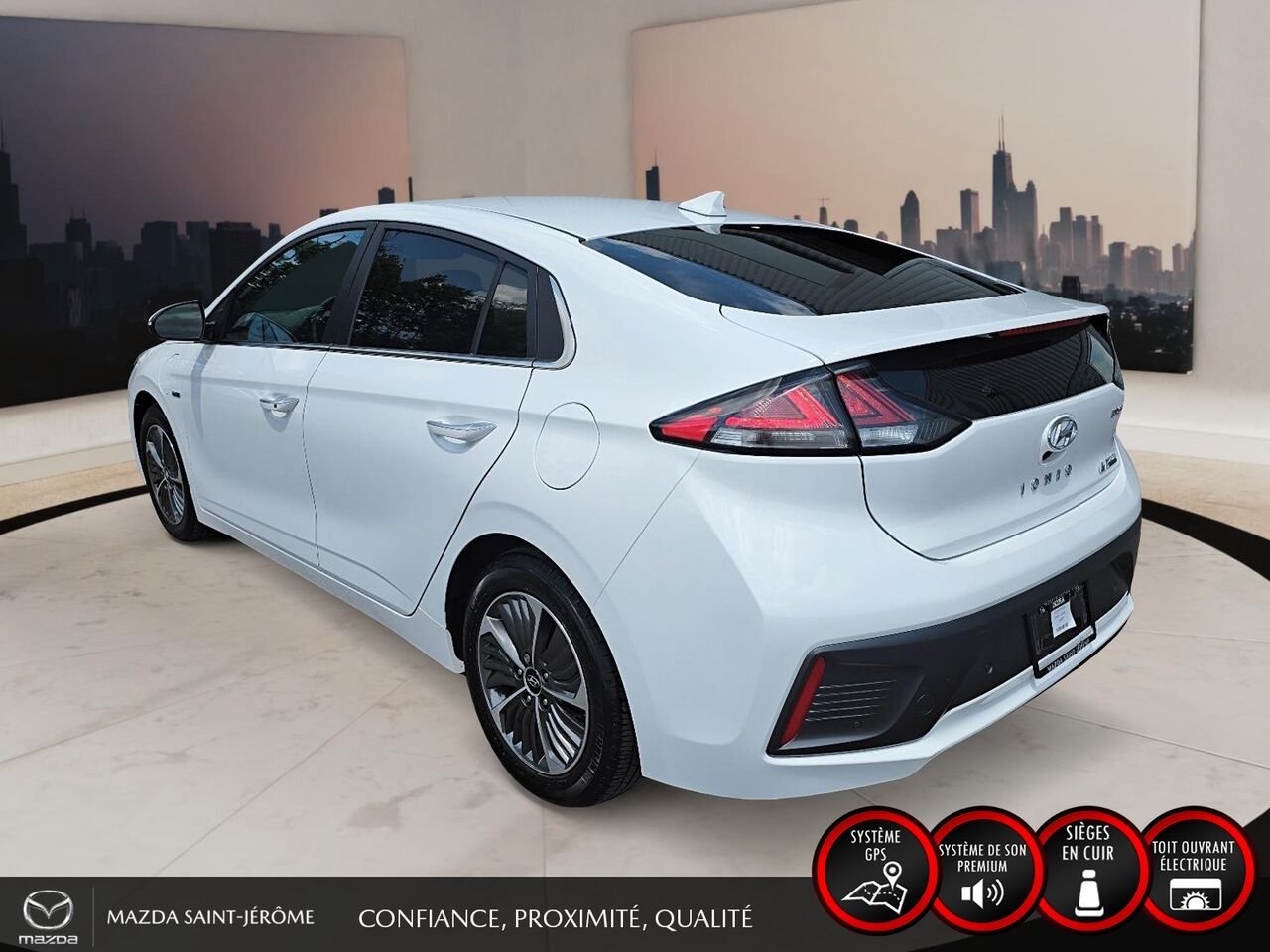 Hyundai Ioniq hybride rechargeable Ultimate | TOIT OUVRANT | CUIR | 2020 Blanc Saint-Jérôme - photo #9