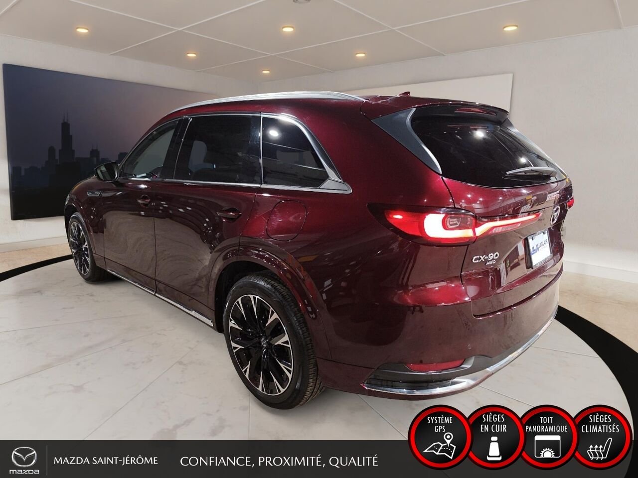 Mazda CX-90 hybride léger SIGNATURE TI | 1 PROPRIÉTAIRE | JAMAIS ACCIDENTÉ | HYBRIDE LÉGER | TOIT PANORAMIQUE | CUIR NAPPA 2024 Rouge Saint-Jérôme - photo #8