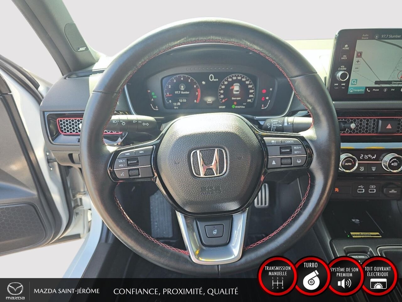 2023 Honda Civic Si berline Manuelle | 1 PROPRIÉTAIRE | TOIT OUVRANT White Saint-Jérôme - photo #12