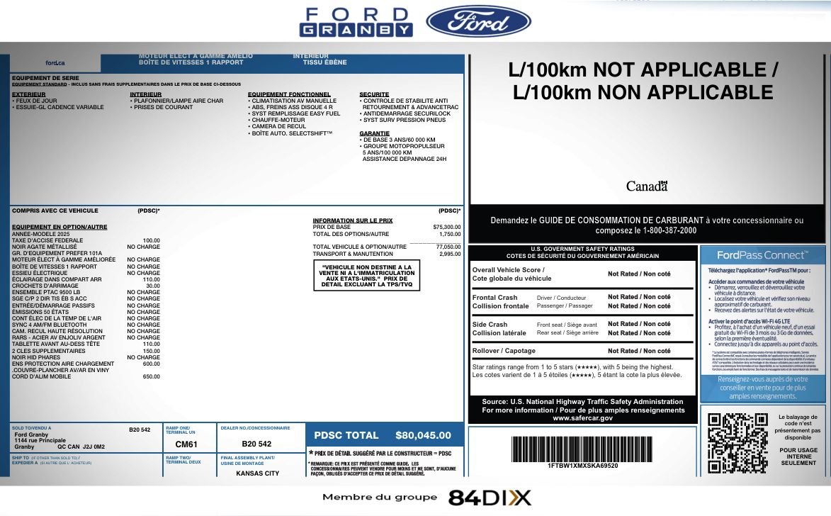 Ford E-TRANSIT FOURGONNETTE UTILITAIRE 2025 Noir Granby - photo #7