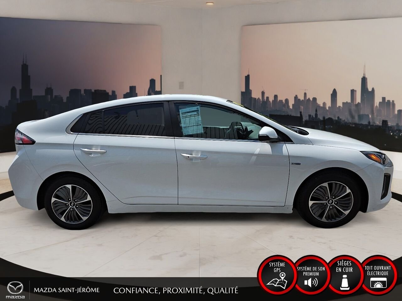 Hyundai Ioniq hybride rechargeable Ultimate | TOIT OUVRANT | CUIR | 2020 Blanc Saint-Jérôme - photo #4