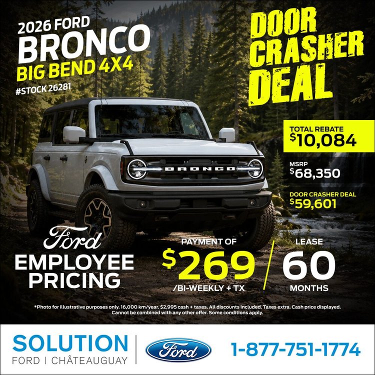Solution Ford promo aout BRONCO 2026 EN NEW DESIGN