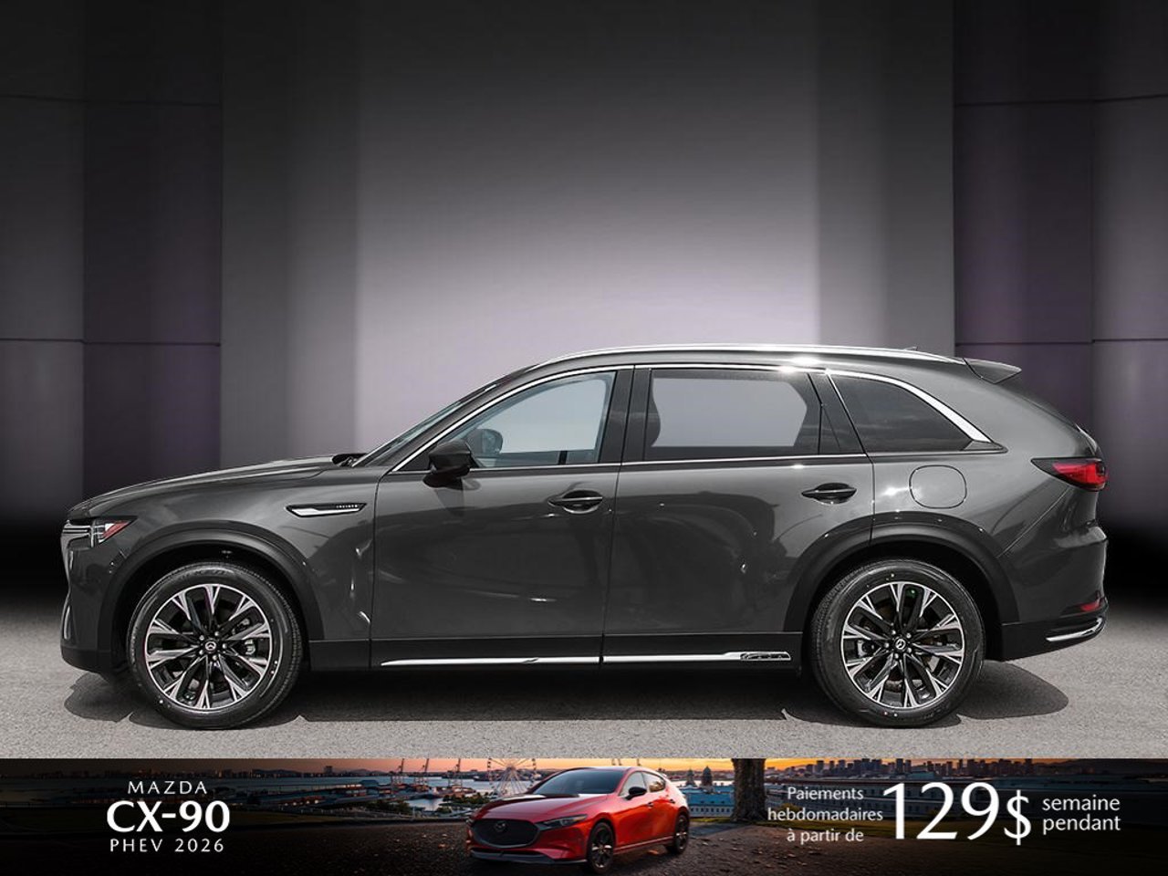 Mazda CX-90 hybride rechargeable JM3KKDHA5T1390848 2026 Gris mécanique métallisé Mirabel - photo #2